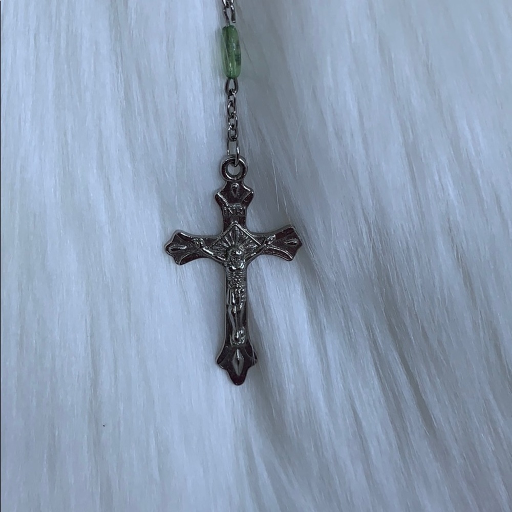 VINTAGE- LONG ROSARY BEADS WITH JESUS CROSS - Picture 11 of 12